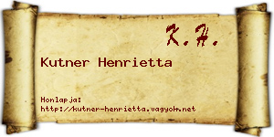 Kutner Henrietta névjegykártya