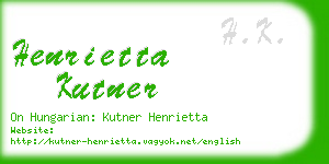 henrietta kutner business card